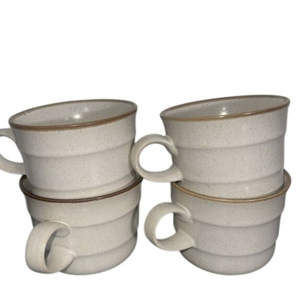 Studio Kraft Japan Ceramic Coffee Cups Set Of 4 Beige & Brown Vintage